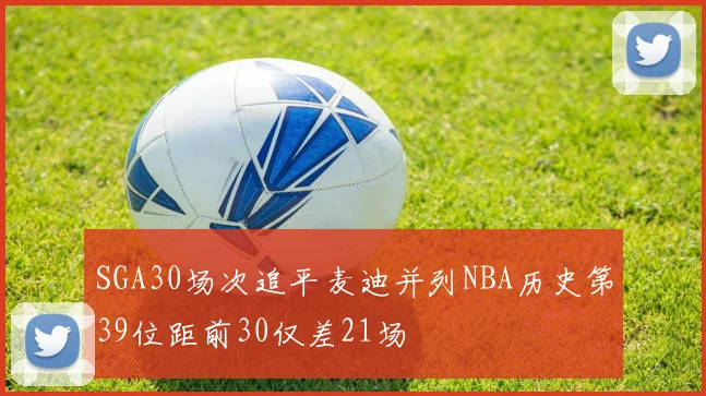 SGA30场次追平麦迪并列NBA历史第39位距前30仅差21场